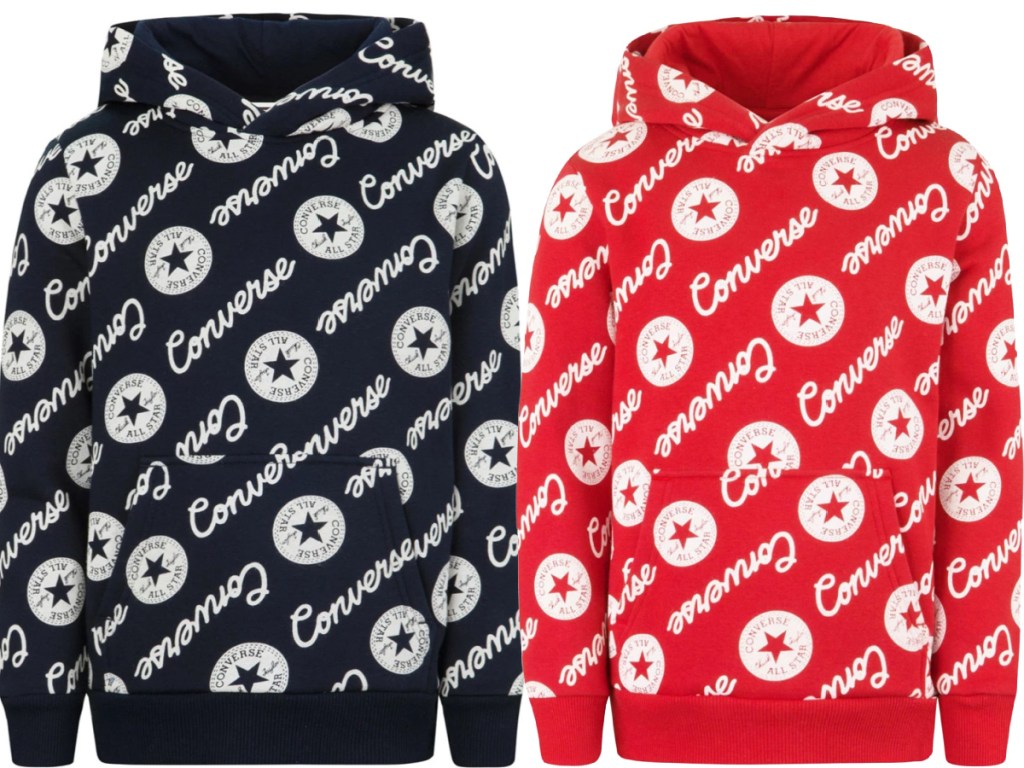 Black and red converse hoodies