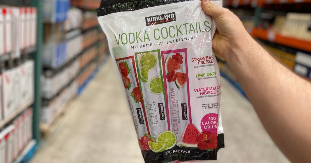 costco adult ice pops in hand in store