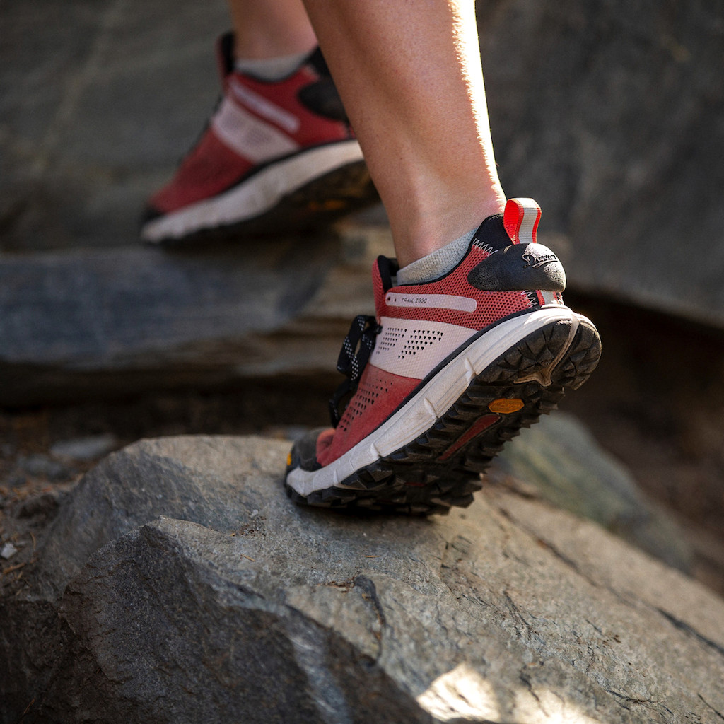 woman wearing Danner hiking shoes