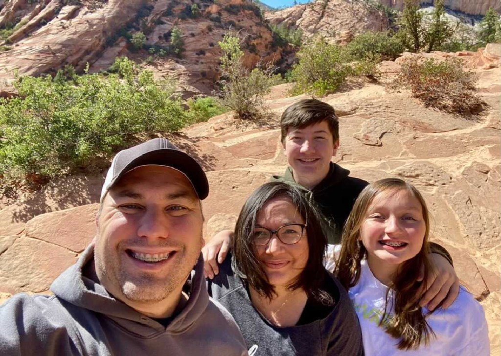 family in zion national park