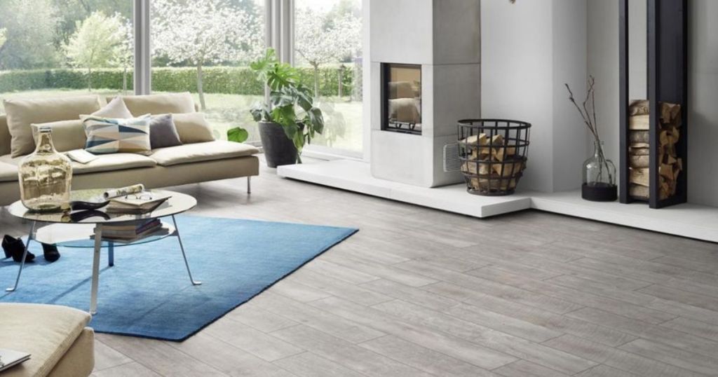 gray laminate flooring in living room