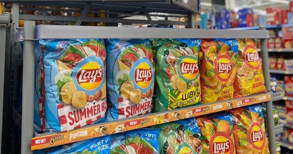 Lay's otato chips on shelf at Walmart