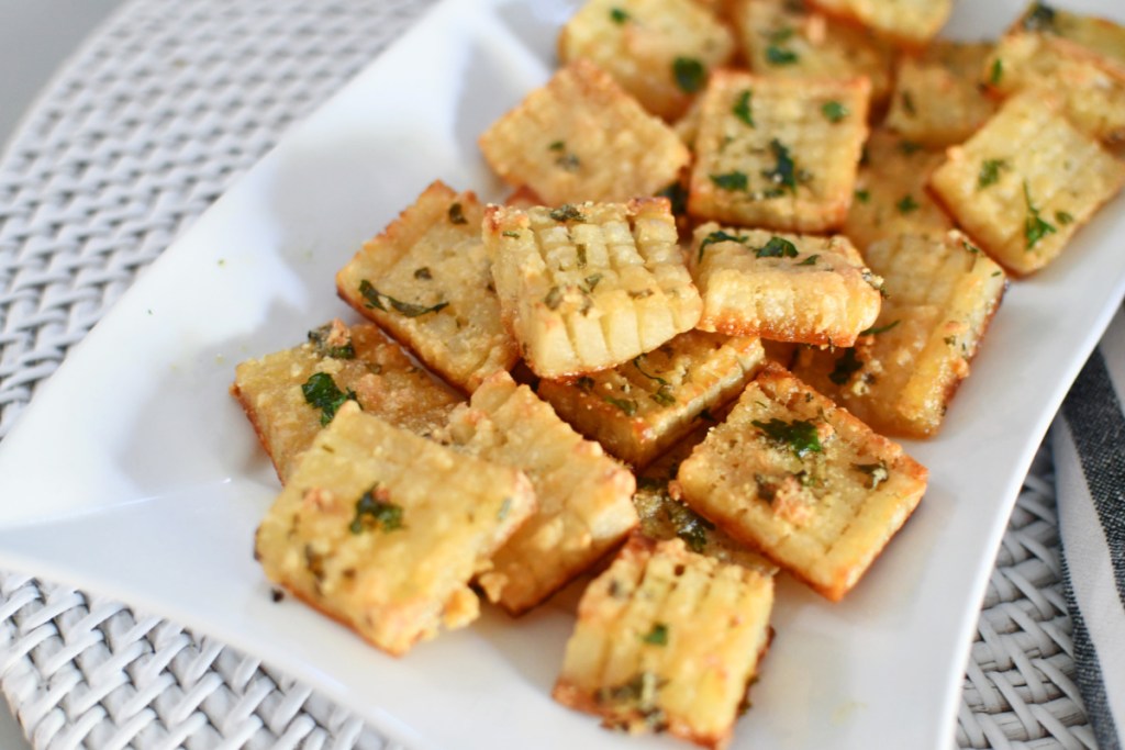 plate of roasted potato bites