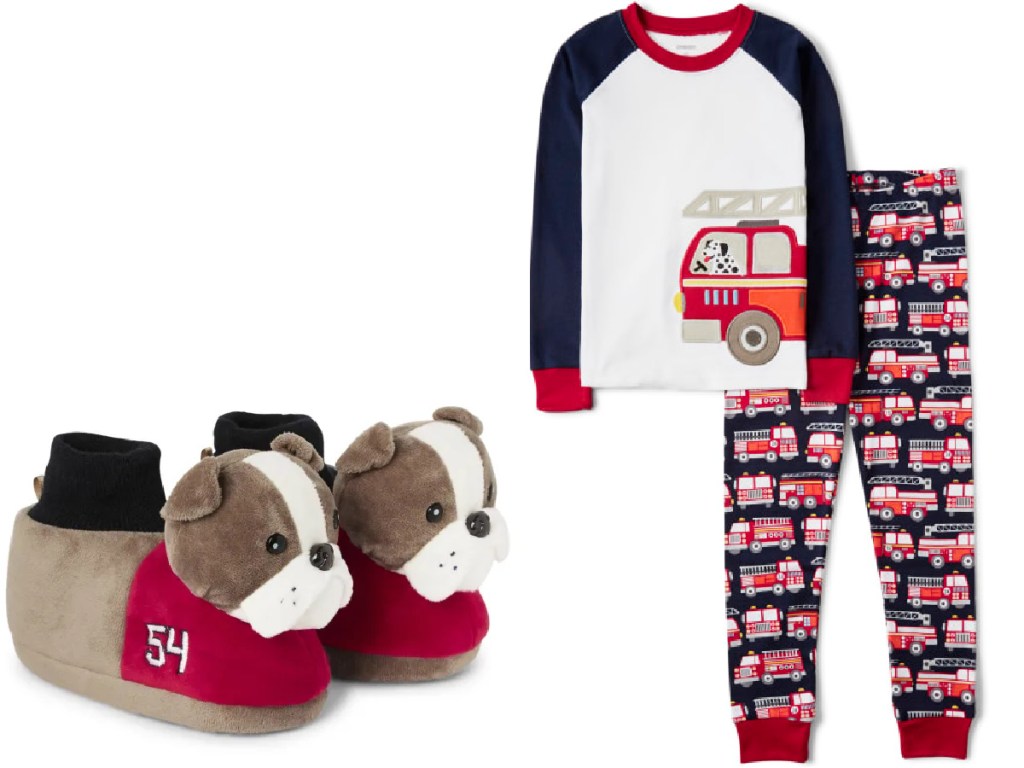 slippers and pajamas from gymboree