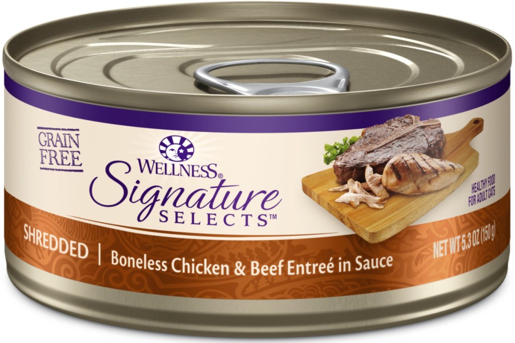 wellness core beef cat food can