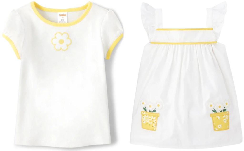 yellow and white tops from gymboree