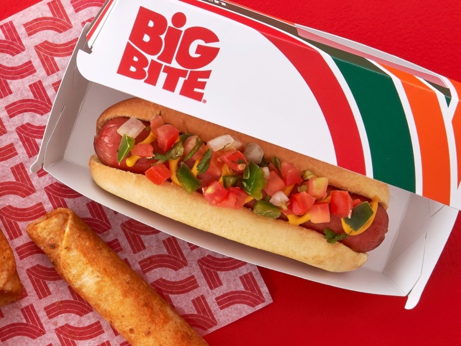 loaded hot dog in 7 eleven box