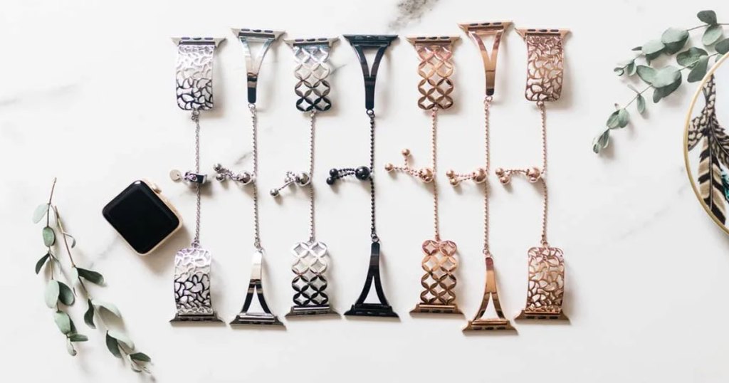 multiple apple watch bracelets in row