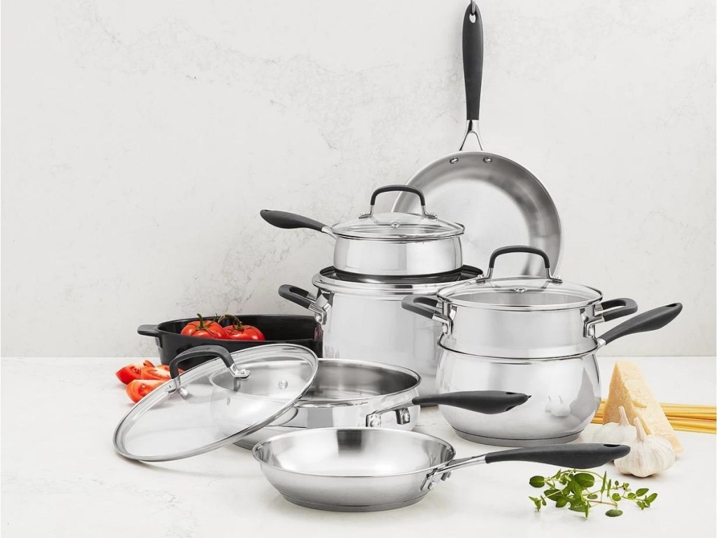 Belgique Stainless Steel 12-Pc. Cookware Set