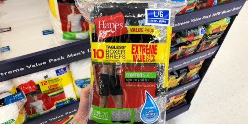 Hanes Boxer Briefs 10-Pack Just $19.98 on Walmart.com | Several Style Options