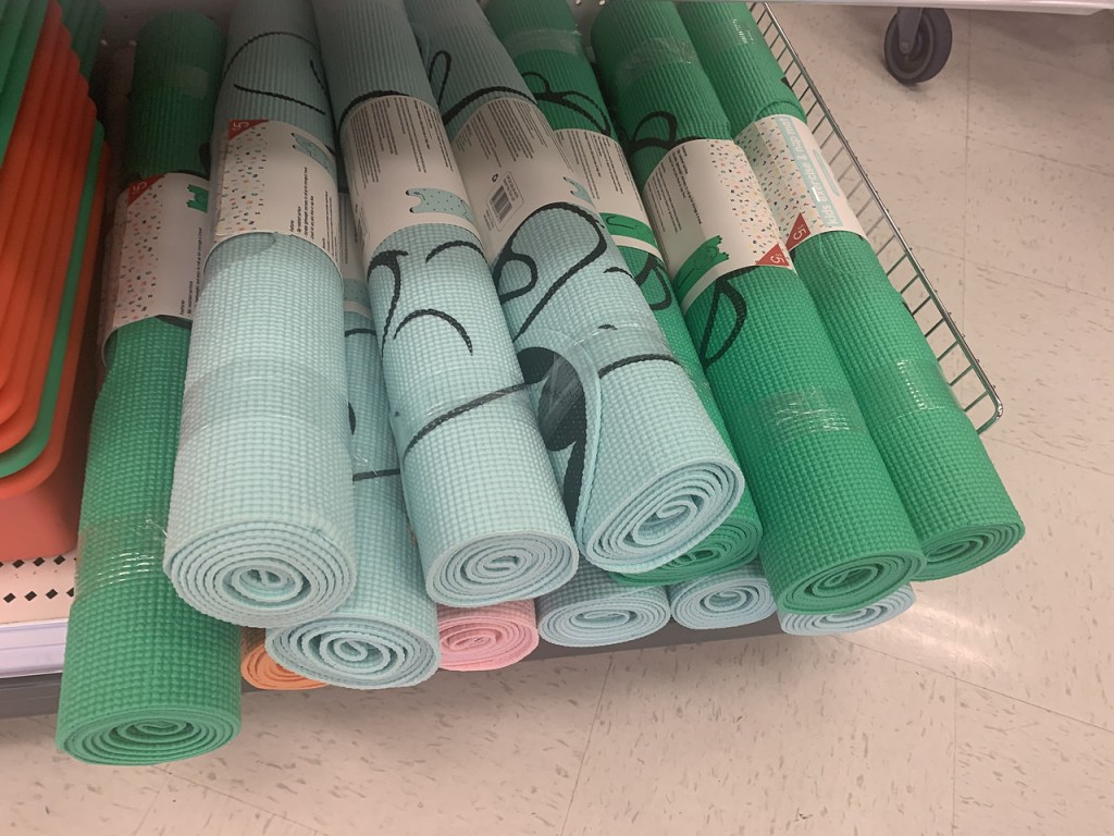 Kids Yoga Mats in store bin