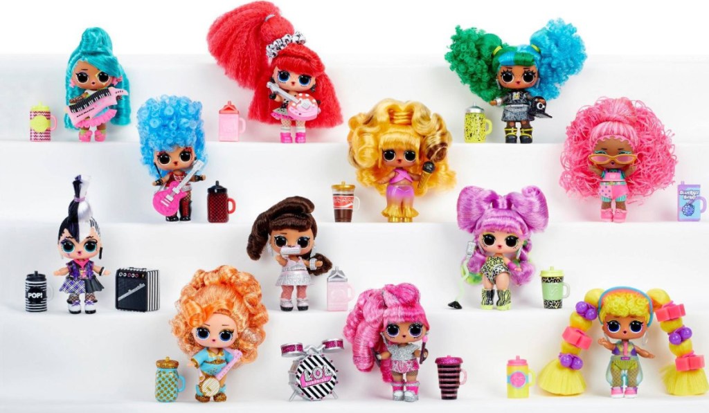 variety of LOL hair flip dolls