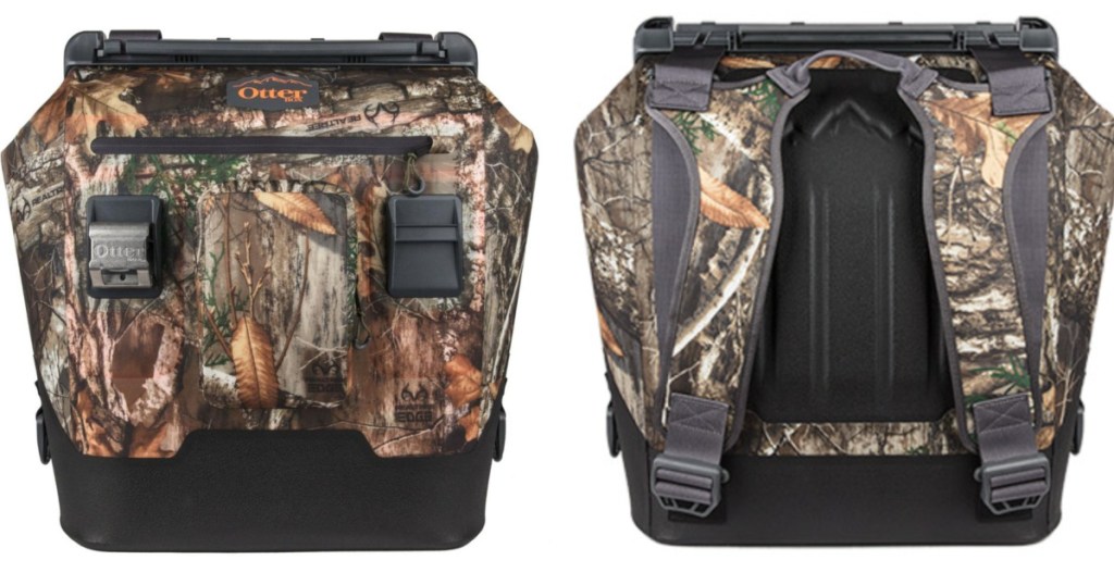 front and back images of otterbox Forest Edge Camo cooler