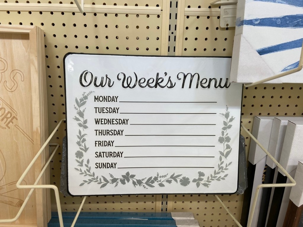 Our Week's Menu Metal Sign