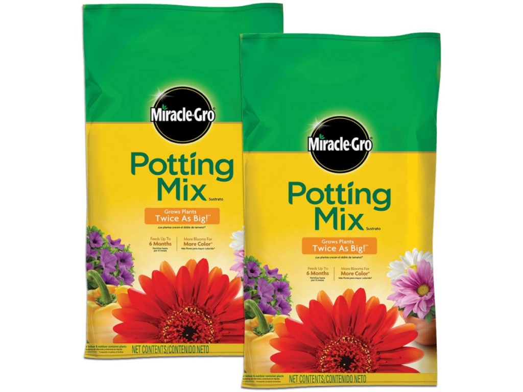 2 bags of scott's potting soil 