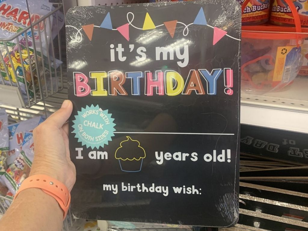 Target chalkboard birthday sign