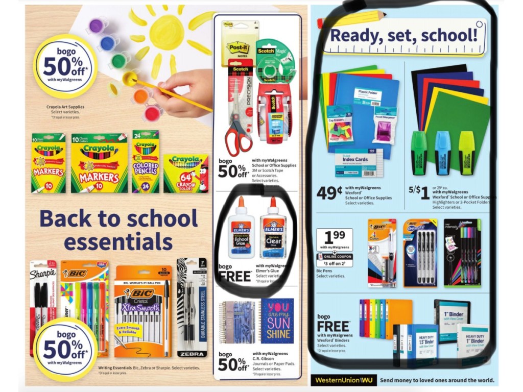 back to school supplies at walgreens