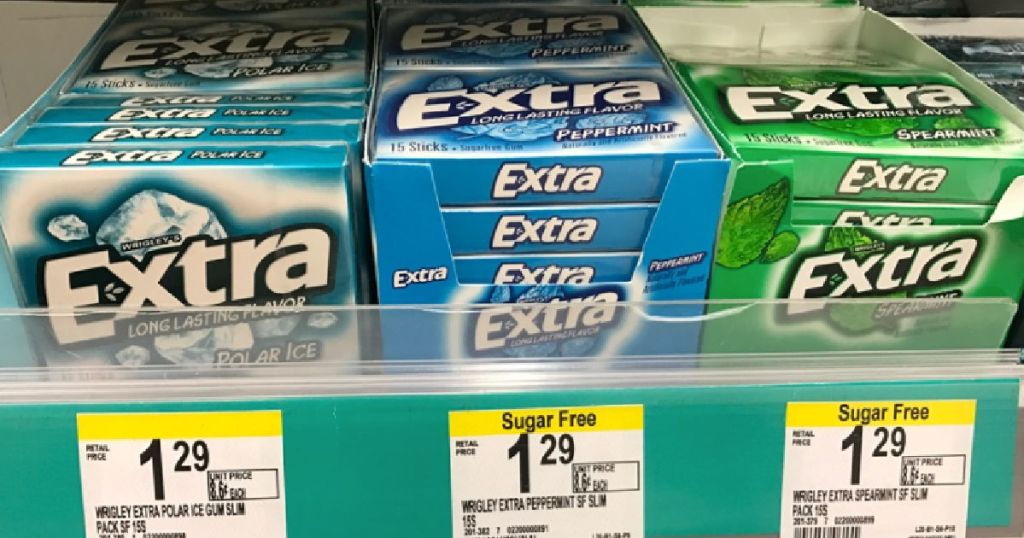 gum on shelf 