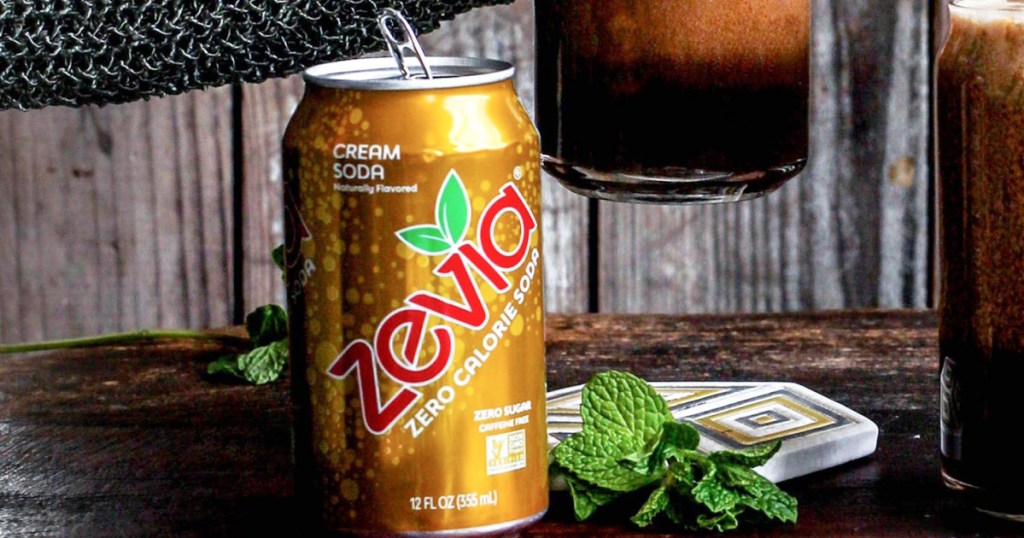 can of zevia cream soda on table