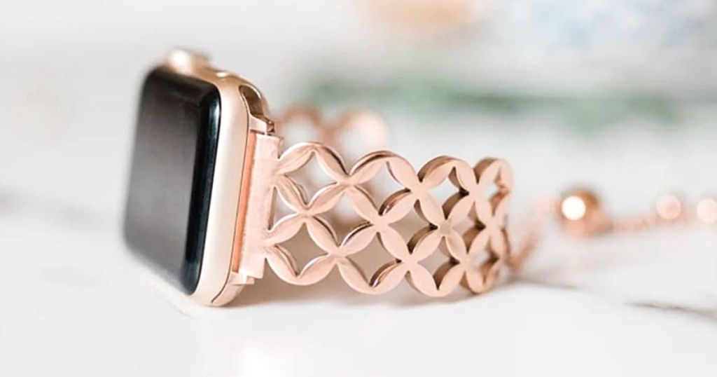 rose gold apple watch bracelet