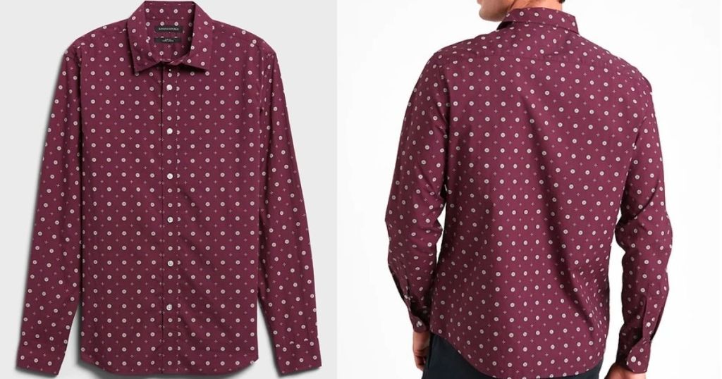 maroon and white mens poplin shirts