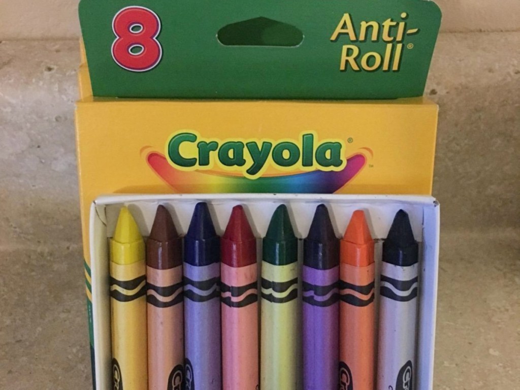 set of 8 triangular crayons