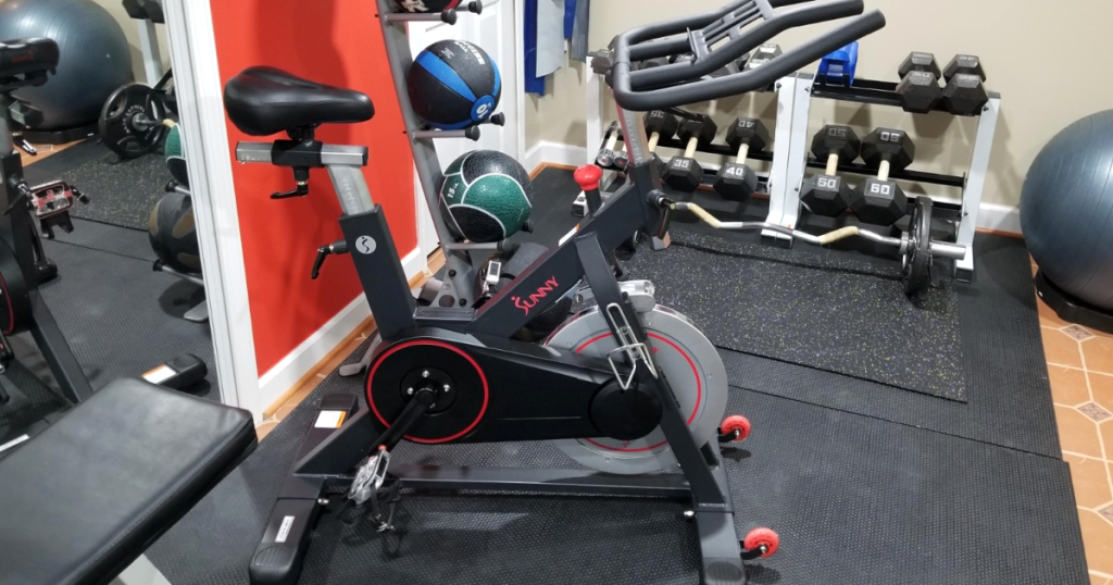 exercise bike in home gym
