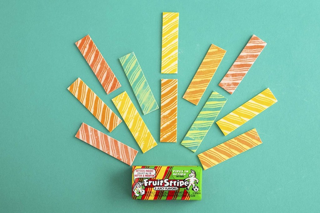 fruit stripe packaging with gum out