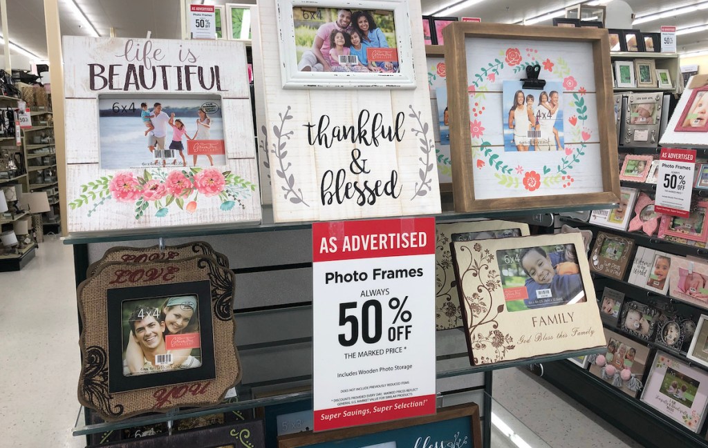 various styles of photo frames with hobby lobby sale schedule sign 