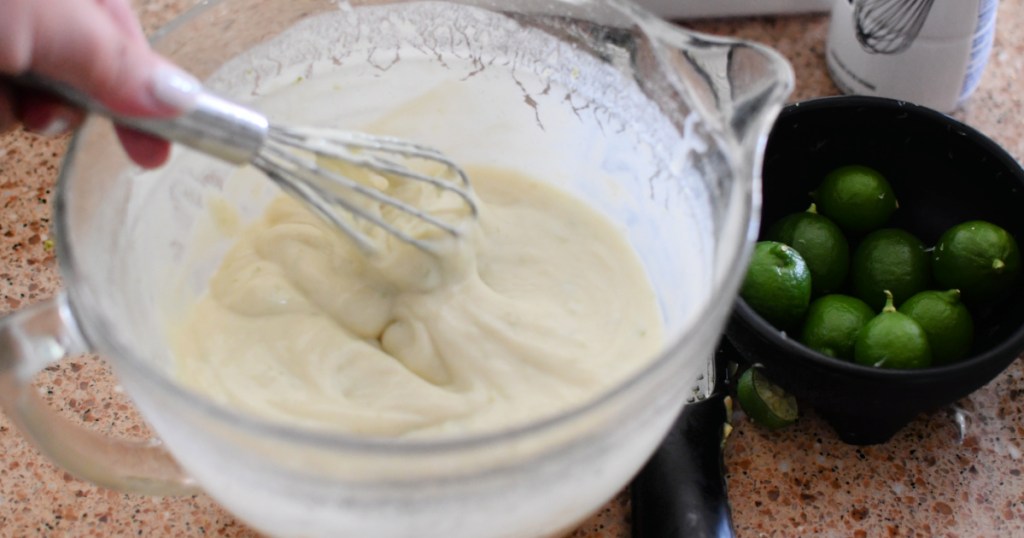 mixing key lime pie filling