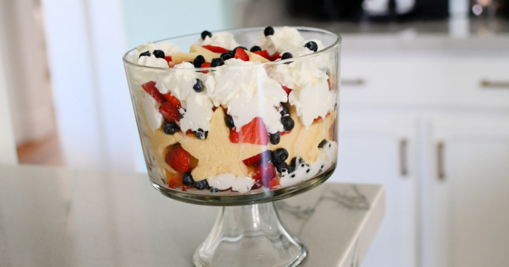 patriotic dessert in a trifle