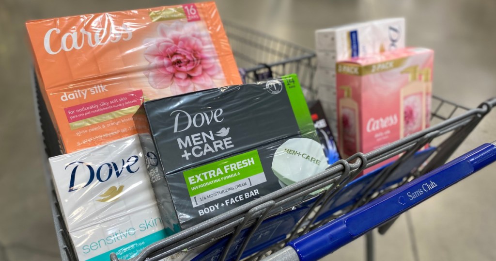 personal care items in sams club cart in store