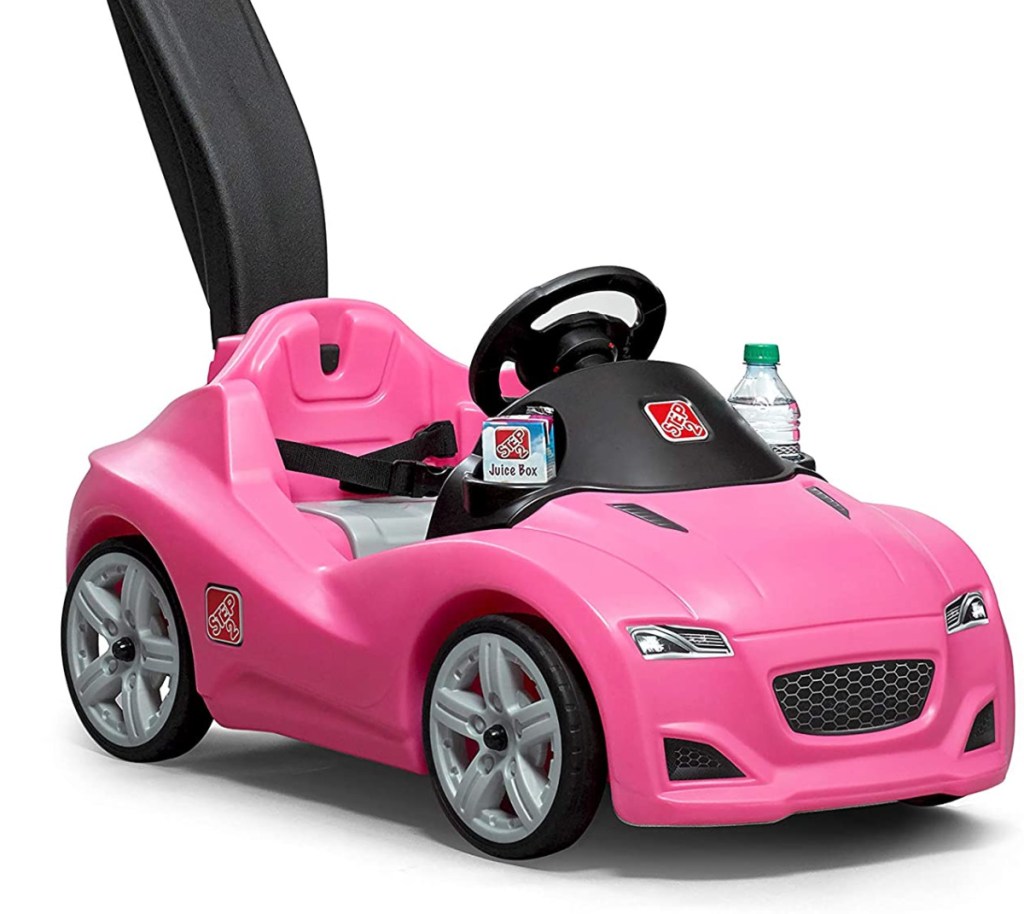 pink kids push car