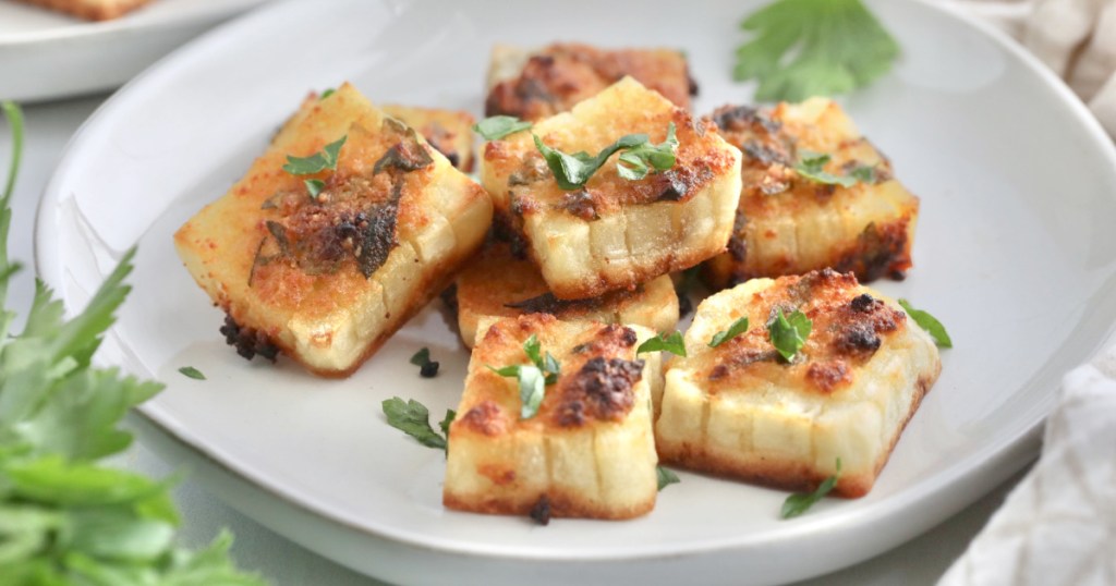 potato bites on a plate 