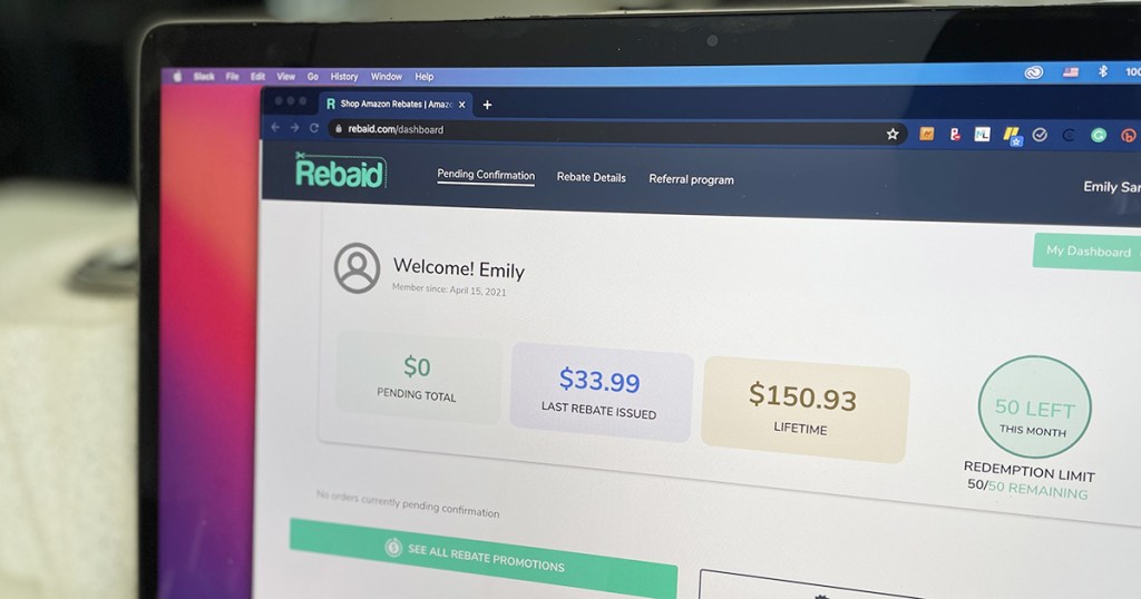 rebate website on computer