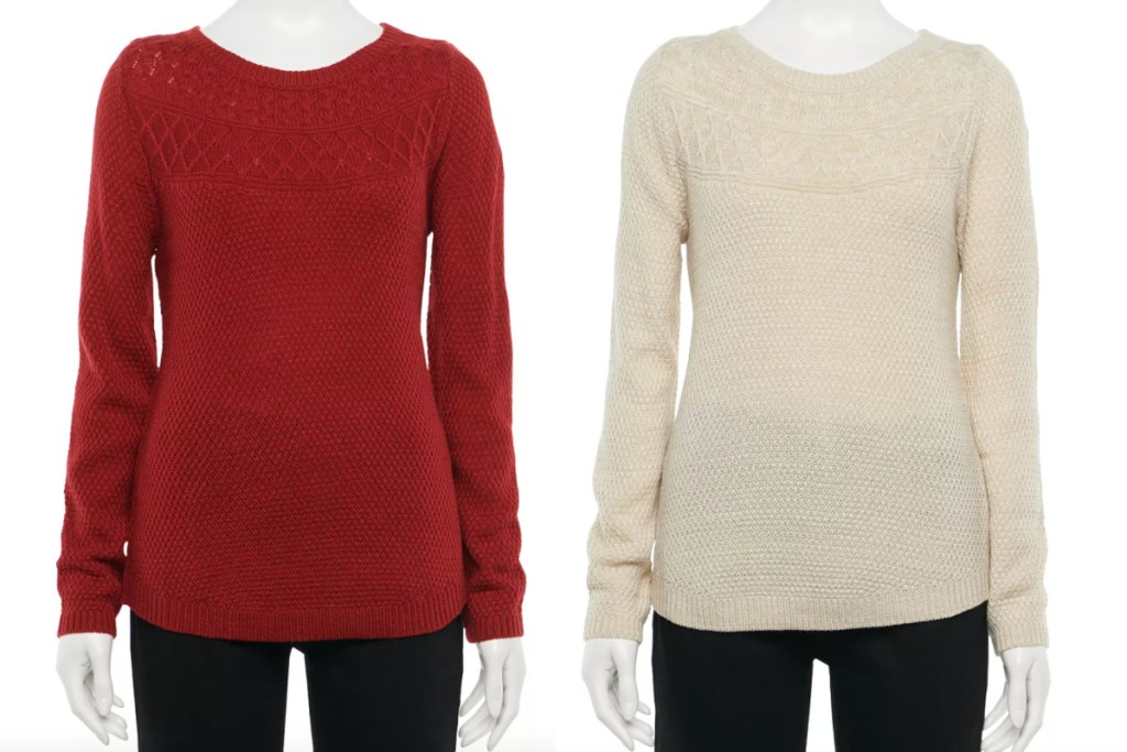 croft & barrow womens cable knit sweater