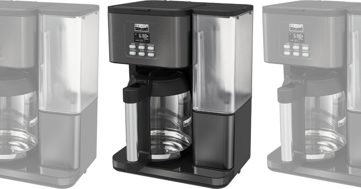 Bella Pro Series 18-Cup Coffee Maker in Black Stainless Steel