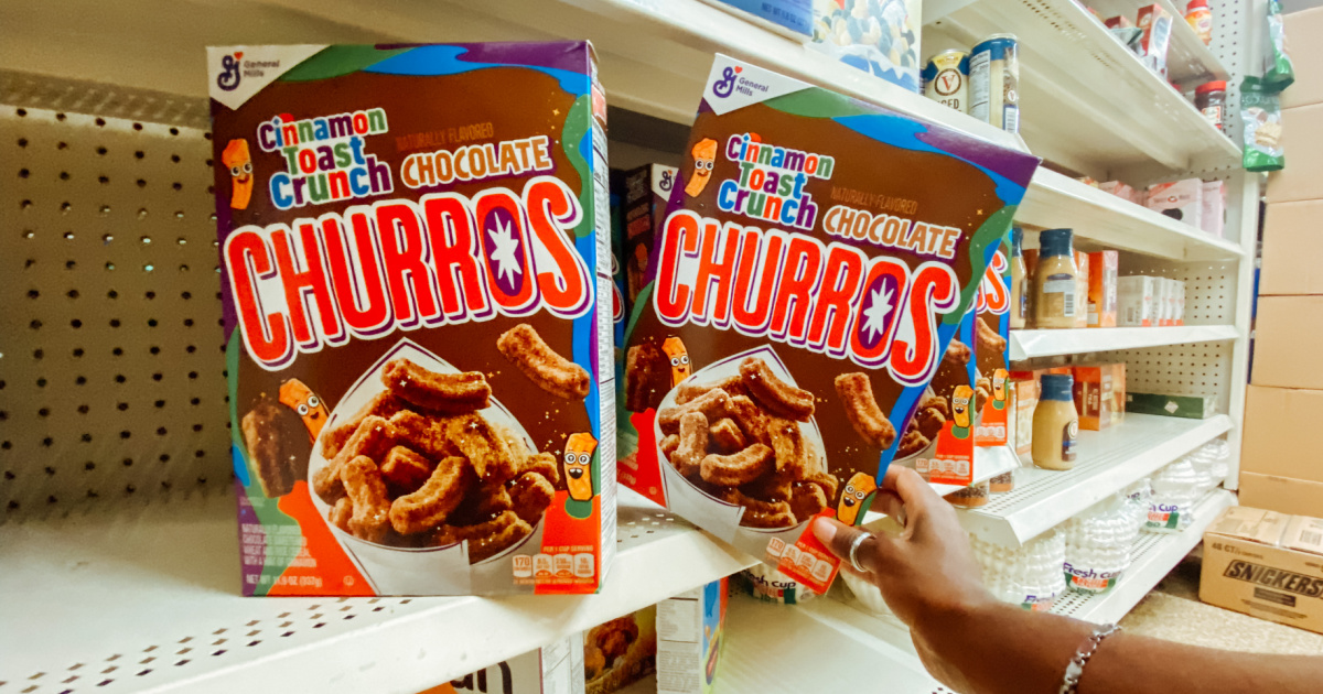 Cinnamon Toast Crunch cereal on store shelf
