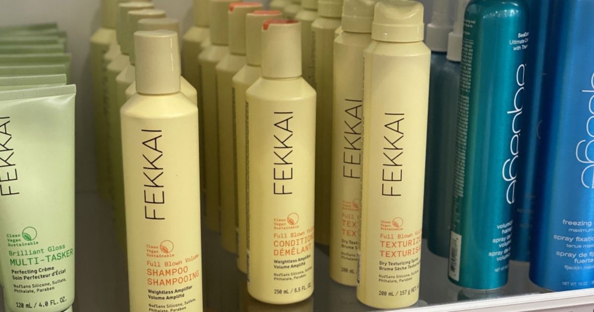 shelf full of Fekkai bottles