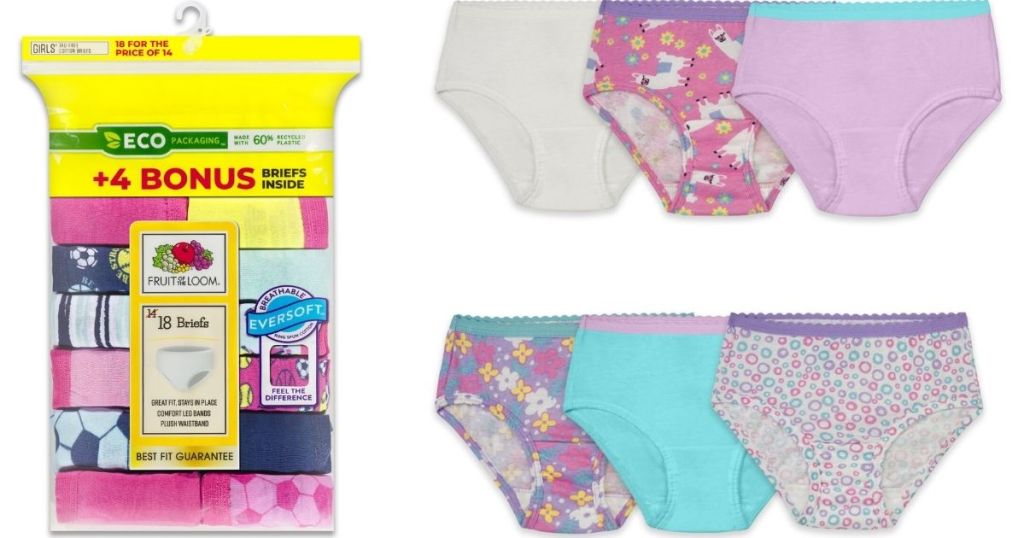 two packs of girls underwear