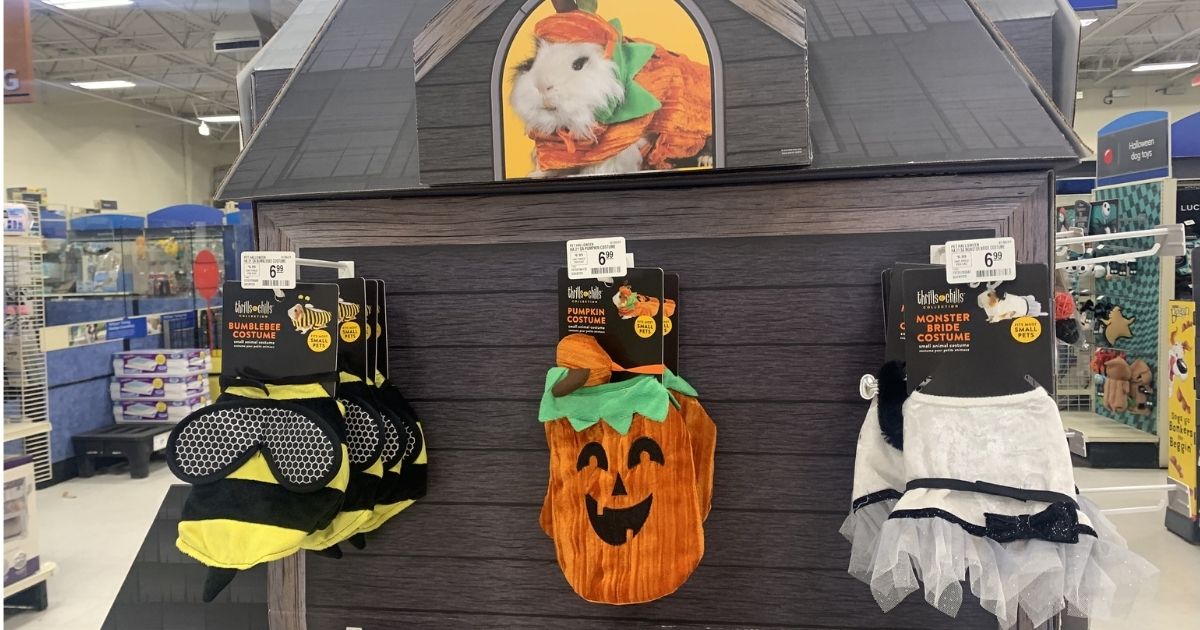 Guinea Pig Halloween costumes hanging in store