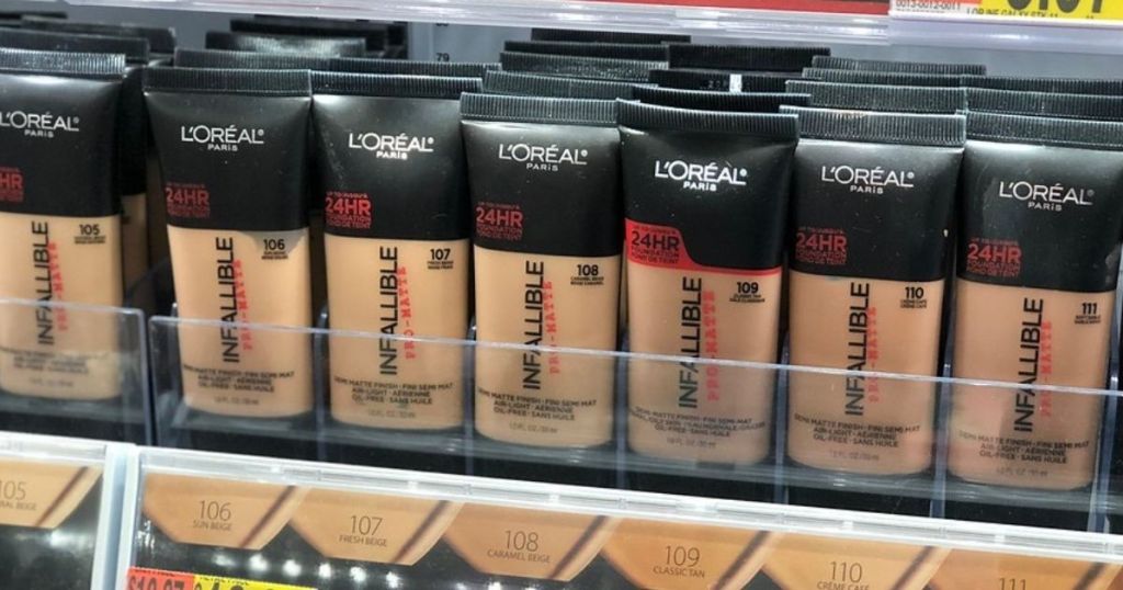 shelf full of loreal infallible