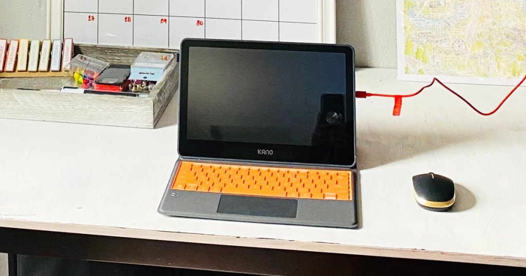 kids laptop on white desk