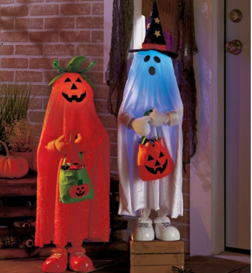 Light Up Ghost and Pumpkin Trick or Treaters