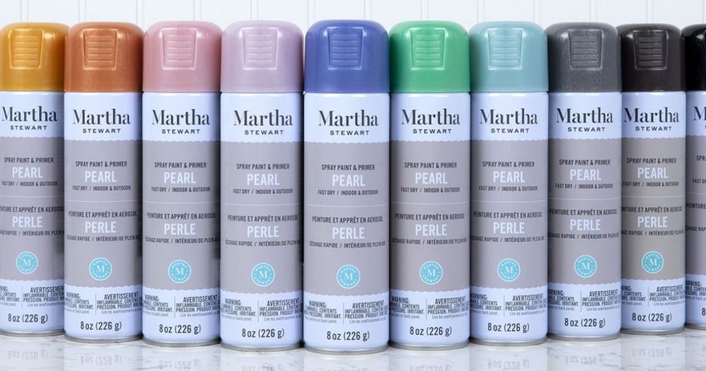 row of Martha Stewart Spray Paints