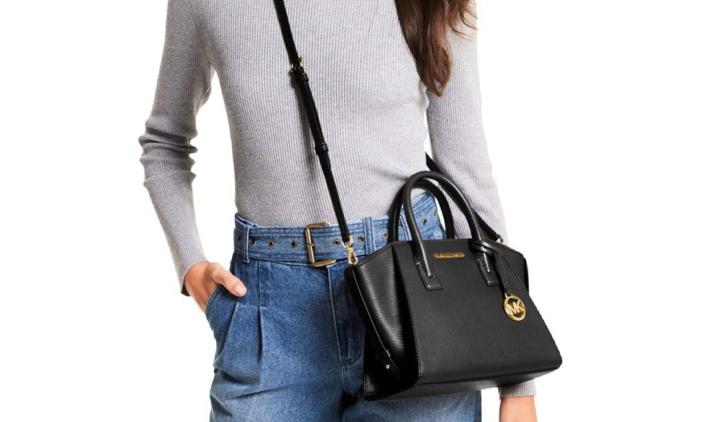 Michael Kors Avril Small Leather Top-Zip Satchel