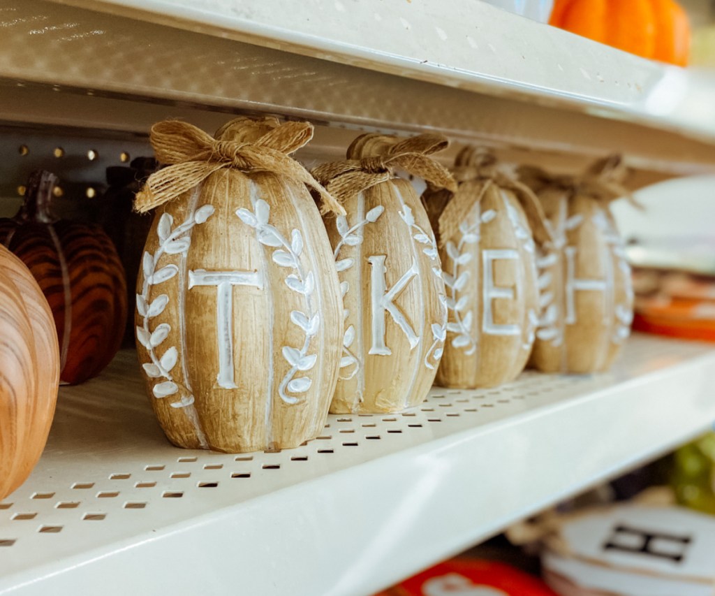 monogram wood pumpkins