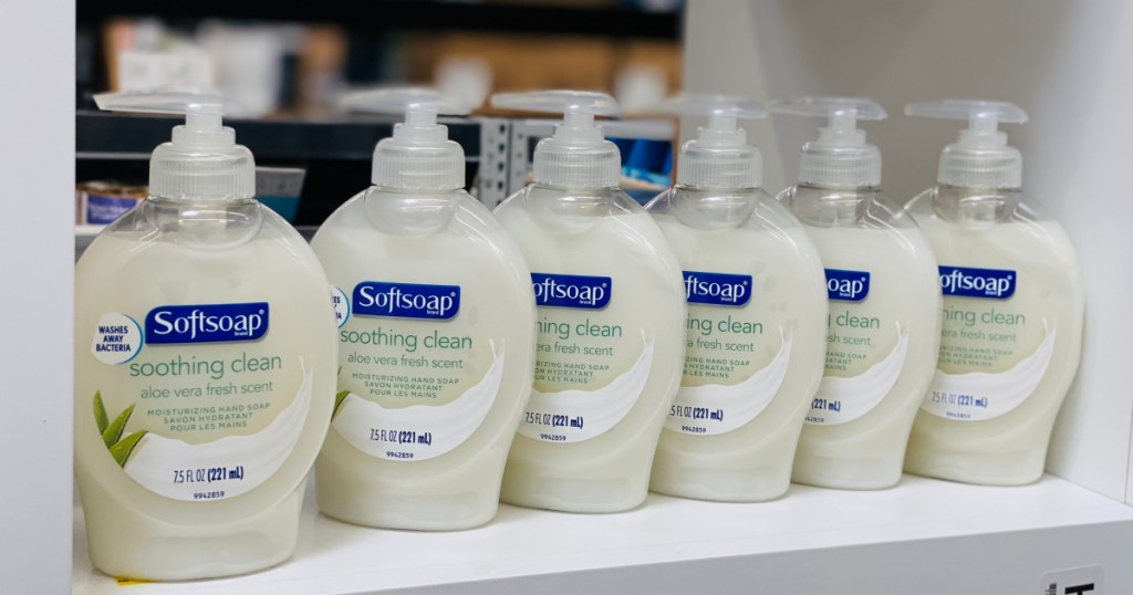 six bottle of hand soap