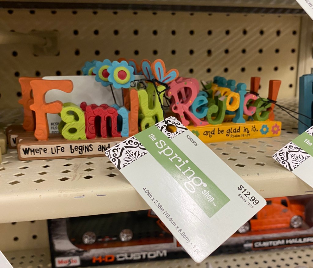 family themed colorful decor on clearance in-store