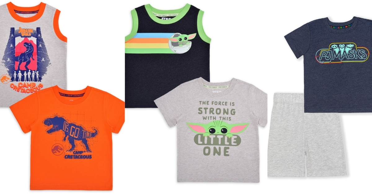 baby yoda, jurassic park and pj masks toddler boys sets from walmart